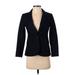 Banana Republic Blazer Jacket: Short Blue Print Jackets & Outerwear - Women's Size 0 Petite