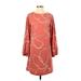A New Day Casual Dress - Shift High Neck 3/4 sleeves: Burgundy Dresses - Women's Size X-Small
