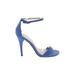 M by Michael Antonio Heels: Blue Solid Shoes - Women's Size 8 1/2 - Open Toe