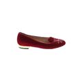 Charlotte Olympia Flats: Slip-on Chunky Heel Casual Burgundy Shoes - Women's Size 37.5 - Round Toe