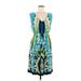 Fenn Wright Manson Casual Dress: Blue Aztec or Tribal Print Dresses - Women's Size 8