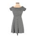 Hollister Casual Dress - A-Line: Gray Houndstooth Dresses - New - Women's Size X-Small