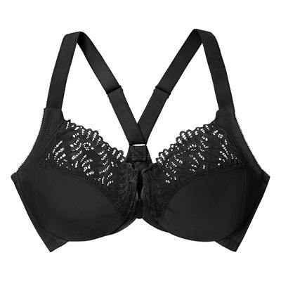GLAMORISE WonderWire-Vorderverschluss-BH mit T-Rücken - Schwarz 75C Damen Image