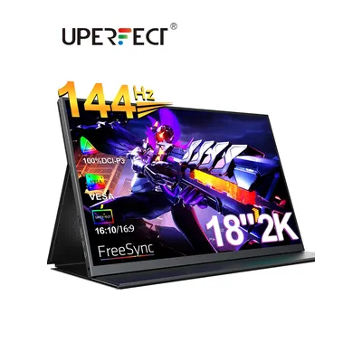 UPERFECT 18 pouces 2K 144Hz Moniteur portable AMD Freesync 100% DCI-P3 Affichage IPS Gaming Screen