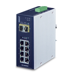 PLANET IP30 industrieller 8x 1000TP + 2x 100/1000F SFP Full Managed Ethernet Switch (-40 bis 75ø C) Image