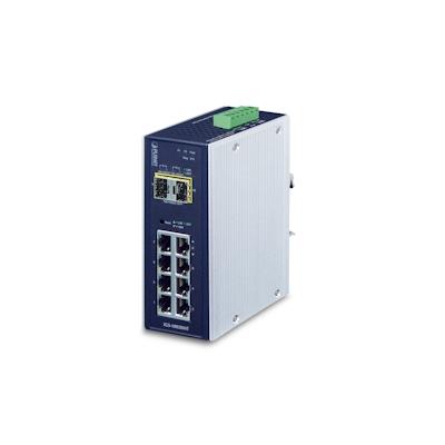 PLANET IP30 industrieller 8x 1000TP + 2x 100/1000F SFP Full Managed Ethernet Switch (-40 bis 75ø C)