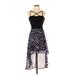 Charlotte Russe Casual Dress - High/Low: Black Zebra Print Dresses - Women's Size Medium