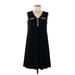 Anne Klein Casual Dress - A-Line V Neck Sleeveless: Black Solid Dresses - Women's Size 6