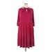 London Times Casual Dress - A-Line High Neck 3/4 sleeves: Pink Print Dresses - Women's Size 26