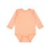 Rabbit Skins 4421RS Infant Long Sleeve Jersey Bodysuit in Peachy size 6MOS | Ringspun Cotton