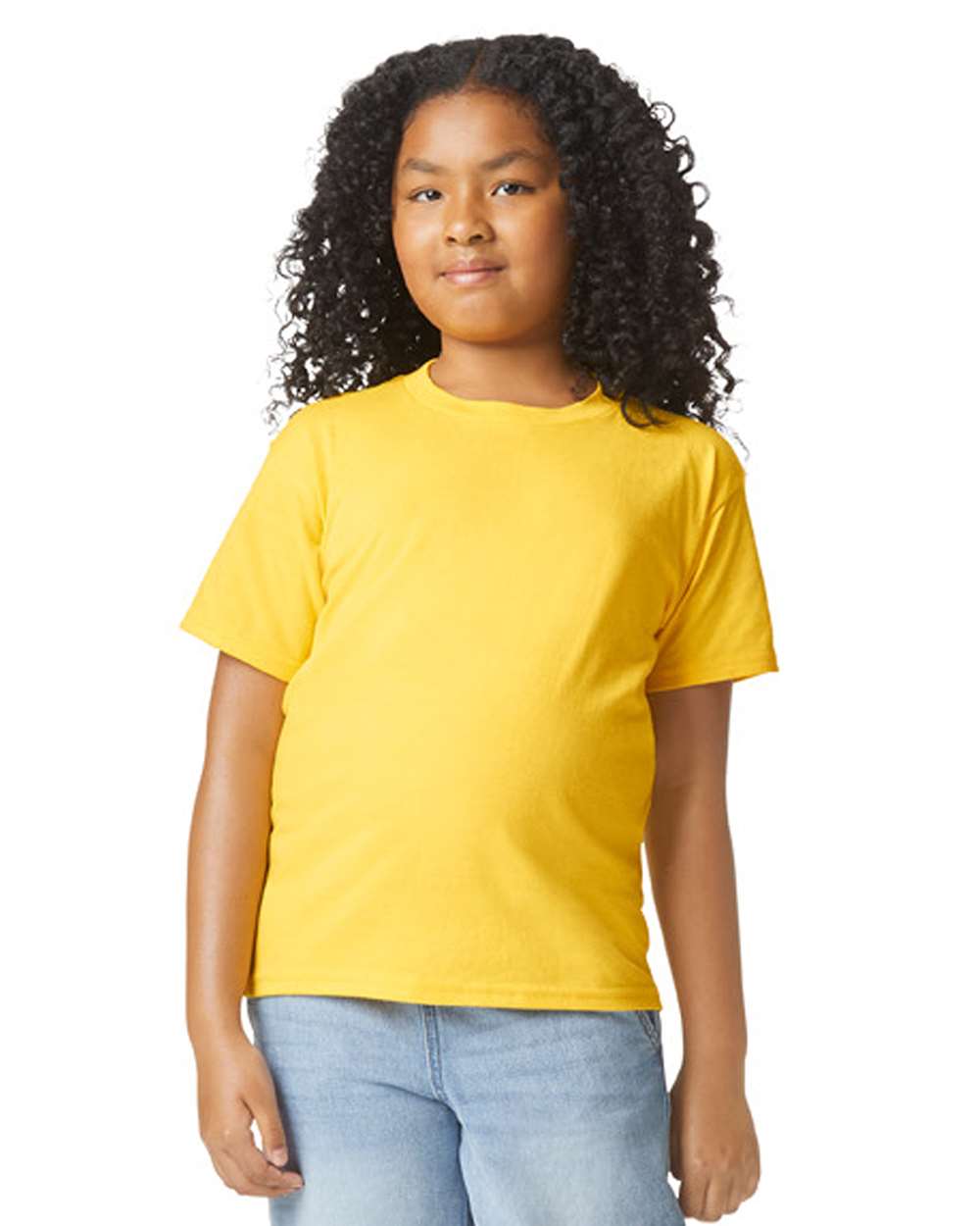 Gildan G670B Youth Softstyle CVC T-Shirt in Daisy Mist size Medium | 60/40 cotton/polyester 64000BCVC, GL64000BCV, 67000B, G640BCVC