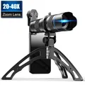 APEXEL Opzionale HD 20x-40x zoom telescopio teleobiettivo monoculare lente mobile + selfie treppiede