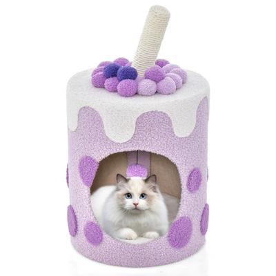 Costway Bubble Tea Cat Tree Tower with Scratching ...