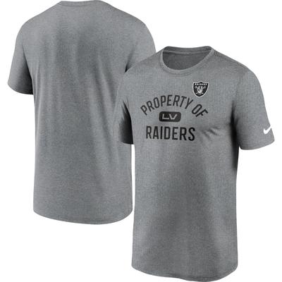 Herren Nike Heather Charcoal Las Vegas Raiders Legend Property Of Performance T-Shirt Image
