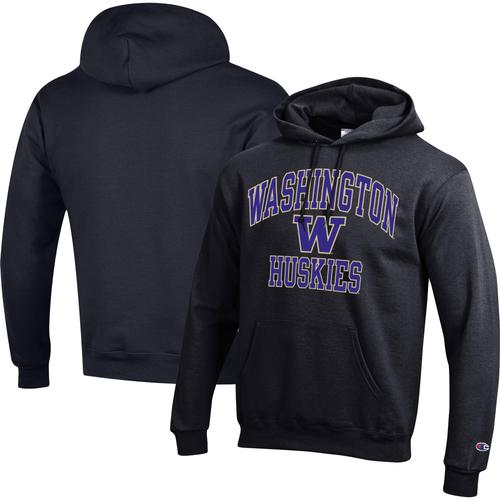 Herren-Pullover-Hoodie der Washington Huskies High Motor von Champion in Schwarz