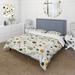 Designart "Organic Zen II" Beige Floral Bedding Cover Set With 2 Shams