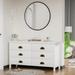 6 Double White Modern Wood Dresser Chest of Drawers with Large Space, Storage Cabinet for Bedroom