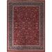 Vegetable Dye Red Kashan Indian Area Rug Hand-Knotted Wool Carpet - 8'11"x 11'10"