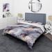 Designart "Enchanted Light Purple Marble Mist I" Glam Bedding Cover Set With 2 Shams