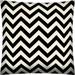 17" X 17" Black And Ivory Zippered Polyester Chevron Throw Pillow Cover