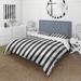 Designart "Black And White Striped Lines Harmony" White Modern Bed Cover Set With 2 Shams