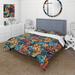 Designart "Vibrant Fusion Paisley Pattern I" paisley Bedding Cover Set With 2 Shams