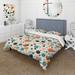 Designart "Retro Revival Polka Dots Pattern III" Blue Modern Bedding Cover Set With 2 Shams