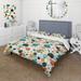 Designart "Futuristic Fusion Polka Dots Pattern I" Orange Modern Bedding Cover Set With 2 Shams