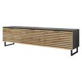 Meuble TV style contemporain 150 cm noir / bois