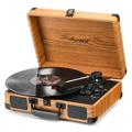 Vinyl Record Player 3 Speed Turntable Bluetooth Record Player Portable Suitcase Record Player