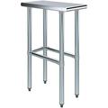 HBBOOMLIFE Stainless Steel Work Table Open Base | NSF Kitchen Island Food Prep | Laundry Garage Utility Bench (36 Long X 14 Deep)