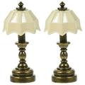 2Pcs Doll House Table Lamp Miniature Bedside Lamp Model Miniature Table Light Model Miniature Lamp