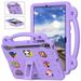 ELEHOLD Kids Case for Samsung Galaxy Tab S9 FE+/S9 Plus/S8 Plus/S7 FE /S7 Plus EVA Foam Cute Cartoon Case with Built-in Kickstand Shockproof Portable Case with DIY Accessories Purple
