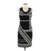 Banana Republic Casual Dress - Sheath Scoop Neck Sleeveless: Black Print Dresses - Women's Size Medium Petite