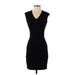 MNG Suit Casual Dress - Sheath V Neck Sleeveless: Black Print Dresses - Women's Size 2X-Small