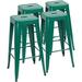 HBBOOMLIFE Metal Stools 24 Indoor Outdoor Stackable Barstools Modern Style Industrial Vintage Counter Stools Set of 4 (24 inch Black)