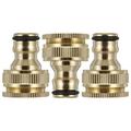 3 Pieces Copper Alloy Hose Joint 1/2 inch and 3/4 inch Garden Hose Connector