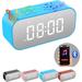 Alarm Clock with Bluetooth Speaker Digital Clock for Bedroom Alarm Clock for Heavy Sleepers Adults with Dual Alarm Snooze Dimmable LED Display Hands-Free Calling.ï¼ˆRedï¼‰
