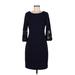 Sharagano Casual Dress - Sheath: Blue Solid Dresses - Women's Size 6