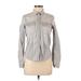 ALLSAINTS Long Sleeve Button Down Shirt: Gray Checkered/Gingham Tops - Women's Size 8