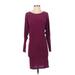 Ya Los Angeles Casual Dress - Sweater Dress: Burgundy Solid Dresses - Women's Size Small