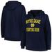 Women's Champion Navy Notre Dame Fighting Irish Plus Size Heart & Soul Notch Neck Pullover