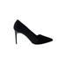 Oscar De La Renta Heels: Slip On Stilleto Cocktail Party Black Solid Shoes - Women's Size 38.5 - Pointed Toe