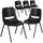 Open Box - Flash Furniture Series Kid's Black Ergonomic Shell Stack Chair with Black Frame - Set of 5