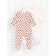 Petit Bateau Baby Floral Print Velour & Tube Knit Sleepsuits, Pack of 2, White/Multi