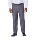 Men's Big & Tall KS Signature Easy Movement® Plain Front Expandable Suit Separate Dress Pants by KS Signature in Black Plaid (Size 54 40)