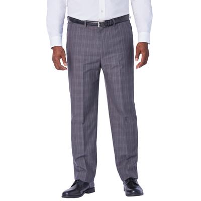 Men's Big & Tall KS Signature Easy Movement® Plain Front Expandable Suit Separate Dress Pants by KS Signature in Black Plaid (Size 62 40)