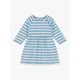 Petit Bateau Baby Long Sleeved Stripy Jersey Dress, Azul/Montelimar