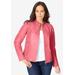 Plus Size Women's Zip Front Leather Jacket by Jessica London in Tea Rose (Size 30 W)