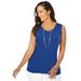 Plus Size Women's Scoop-Neck Sweater Tank by Jessica London in Dark Sapphire (Size S)